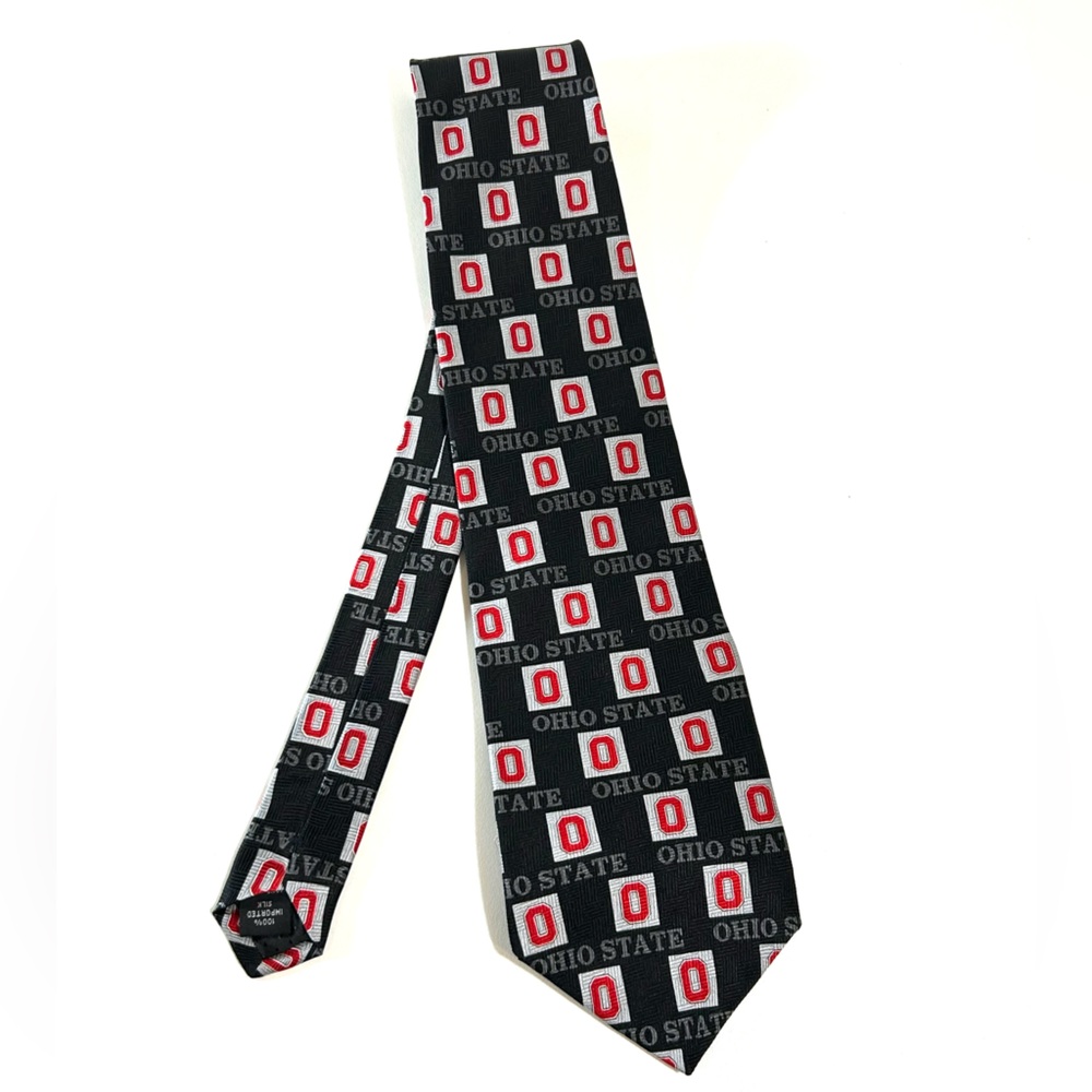 Ohio State Black and Red Tie